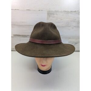 Dorfman Pacific Hat Fedora Fitted Mens Large Brown Wool LiteFelt‎ Made USA